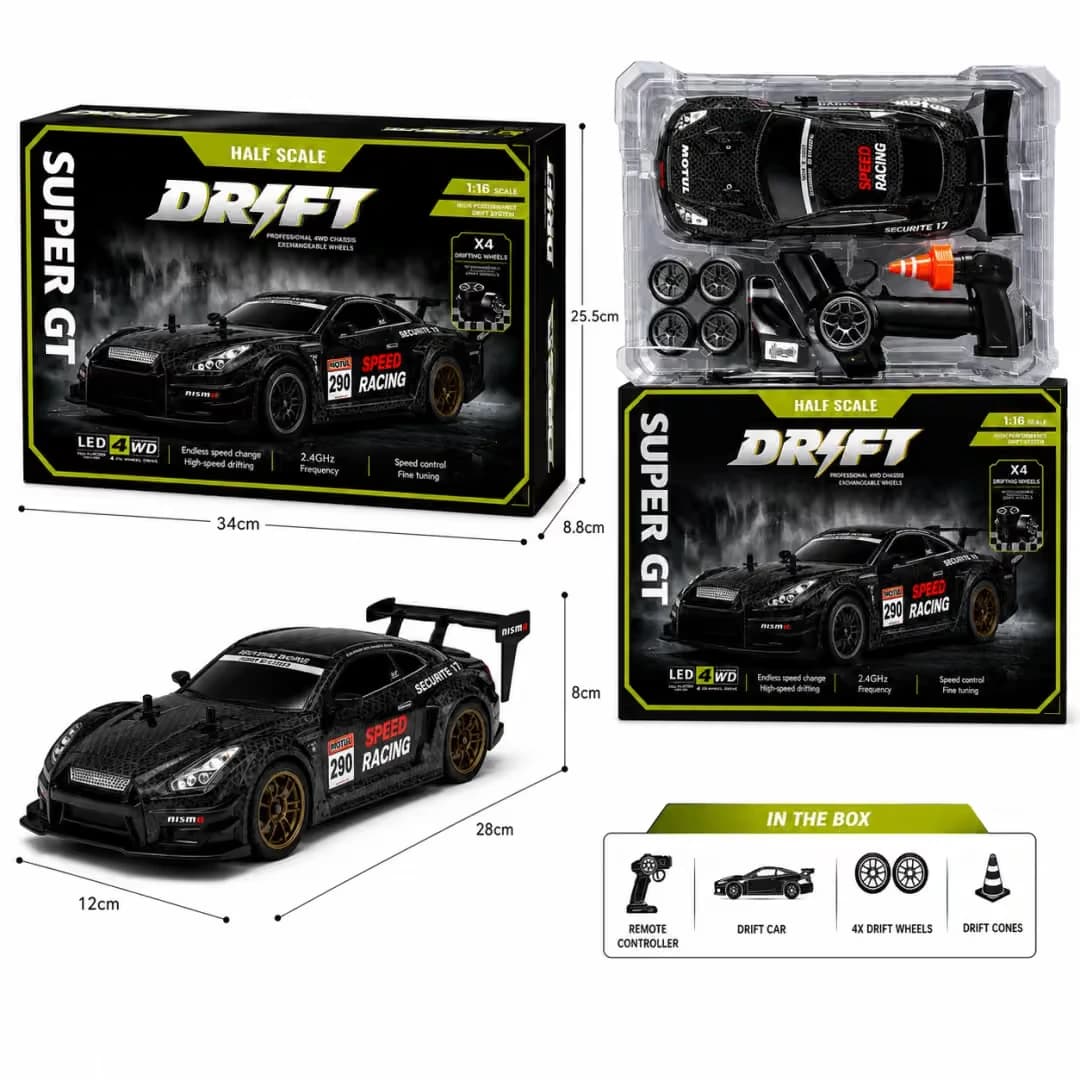 1:16 4WD High-Speed RC Drift Car – Up to 40 km/h | LED Lights & Rechargeable Battery 4