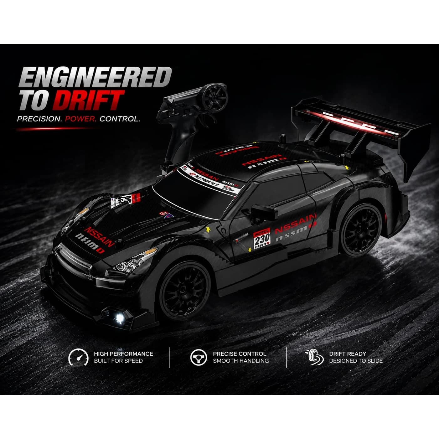 1:16 4WD High-Speed RC Drift Car – Up to 40 km/h | LED Lights & Rechargeable Battery 6