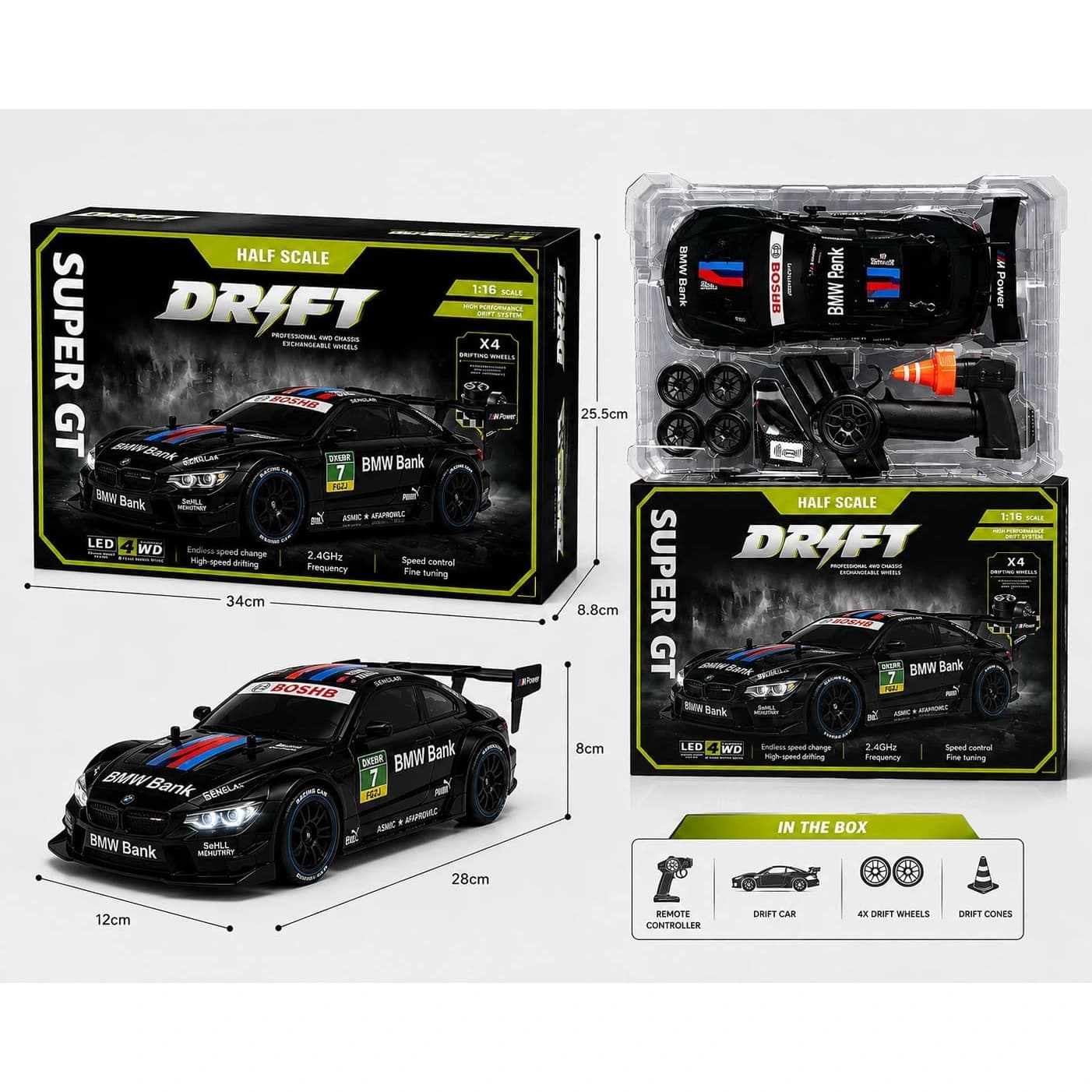 1:16 4WD High-Speed RC Drift Car – Up to 40 km/h | LED Lights & Rechargeable Battery 7